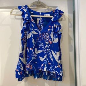 Tanya Taylor blue sleeveless blouse, 4